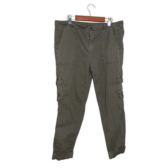 Joie Cargo Pants Tapered Ankle Women’s Size 10 Cotton‎ Olive Green - Picture 1 of 5